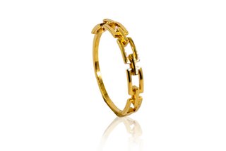 Anillo eslabón cadeneta fino oro 18k - ref.15363
