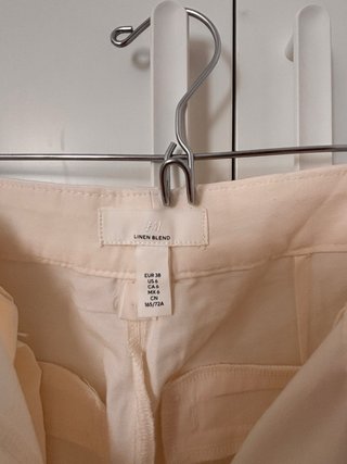 Pantalones largos de Lino Blanco Roto