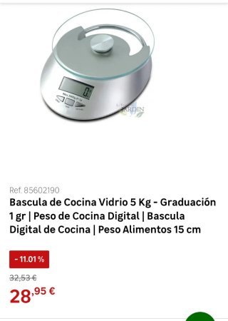 Báscula Digital Cocina Max 5000g