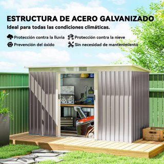 Caseta Jardín Exterior 3,2 m² Metal