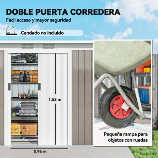 Caseta Jardín Exterior 3,2 m² Metal