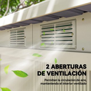Caseta Jardín Exterior 3,2 m² Metal