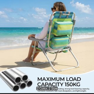 Conjunto 2 Sillas Playa Plegables Azul / Mesa