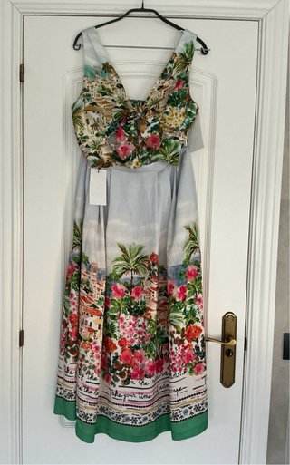 Conjunto Zara Top y Falda Estampado