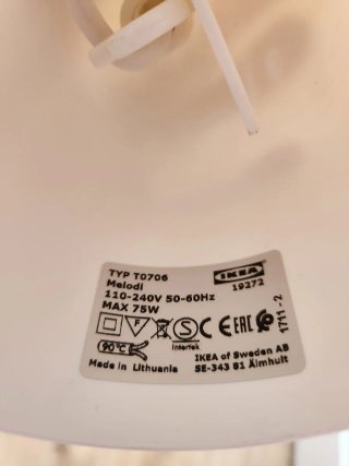 Lámpara de techo IKEA Melodi 28cm blanca