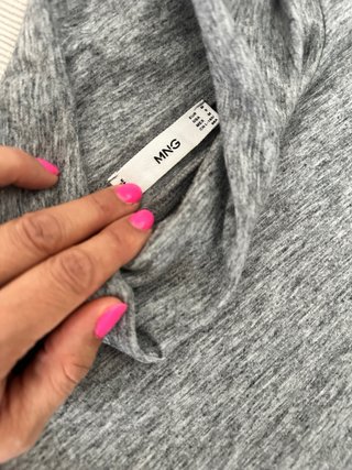 Vestido gris Mango cuello alto talla M