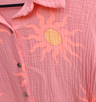 Camisa gasa algodón sol fluo