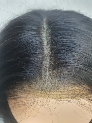 Peluca Cabello Natural 35cm Castaño Oscuro