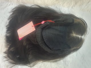 Peluca Cabello Natural 35cm Castaño Oscuro