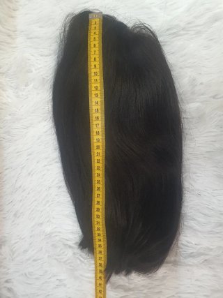 Peluca Cabello Natural 35cm Castaño Oscuro