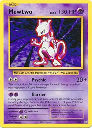 Carta Pokémon Mewtwo LV.53 130 HP