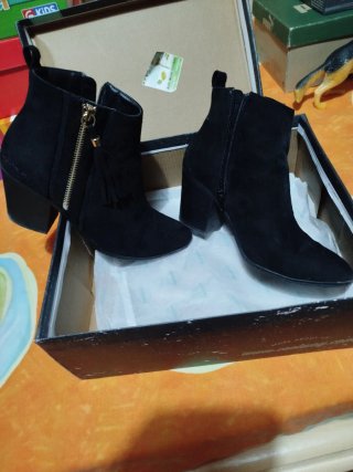 Botines piel y serraje mujer negros