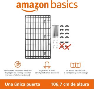Parque de metal plegable para perros 107 cm