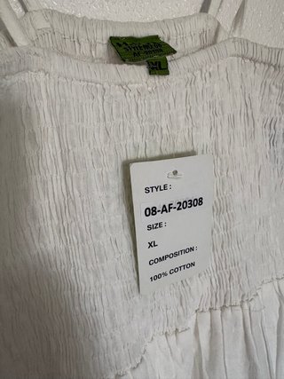 Vestido verano blanco largo talla XL