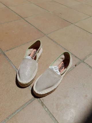 Espardeñas NÓSOLO Mujer Talla 37 Rosa/Dorado
