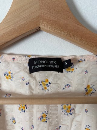 Vestido floral Monoprix ligero talla S