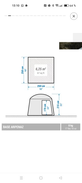 Carpa Decathlon Azul y Blanca