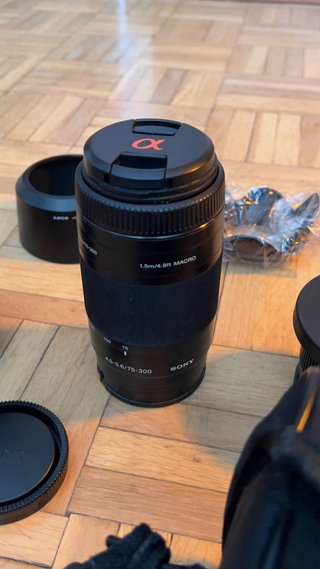 Sony Alpha A100 DSLR con objetivos
