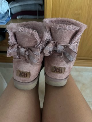 Botas de invierno rosas con pelo