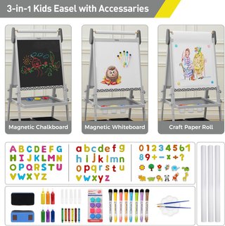 FUNLIO Caballete de Arte para Niños de 3 a 8 años,
