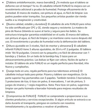 FUNLIO Caballete de Arte para Niños de 3 a 8 años,