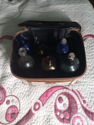 Lote 6 Botellas Antiguas Cristal + Maletín