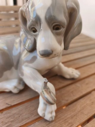 Figura Lladró Perro y Caracol 1139