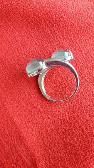 Anillo Plata 925 y Ojo de Gato Gris T18