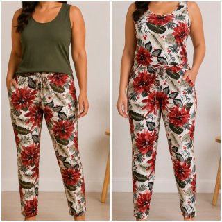 Conjunto Esmara pantalón y 2 camisetas verano lino