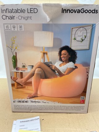 Puff Hinchable InnovaGoods LED Azul/Blanco
