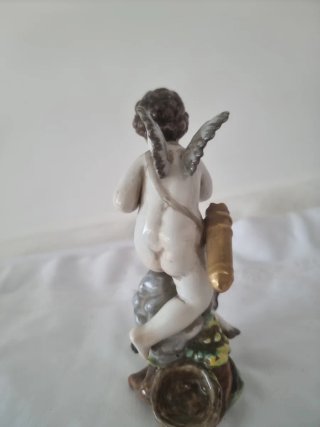 Ángel Cupido de Porcelana Antiguo