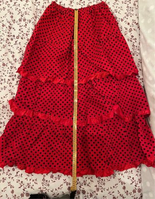 4 Faldas Flamenca Lunares Rojas y 4 Flores pelo