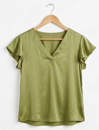Blusa verde manga corta