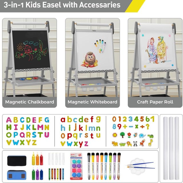 FUNLIO Caballete de Arte para Niños de 3 a 8 años
