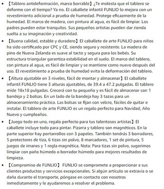 FUNLIO Caballete de Arte para Niños de 3 a 8 años