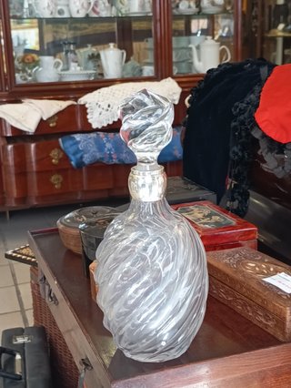 Licorera Torneada cristal y plata