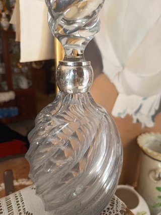 Licorera Torneada cristal y plata