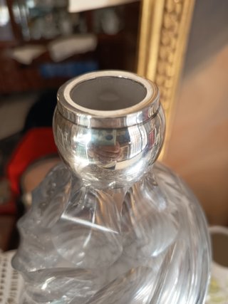 Licorera Torneada cristal y plata