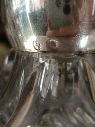 Licorera Torneada cristal y plata