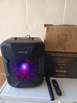 Altavoz Karaoke Fonestar Negro con Micrófonos