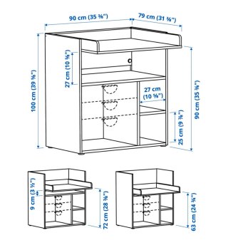 Cambiador IKEA convertible a escritorio