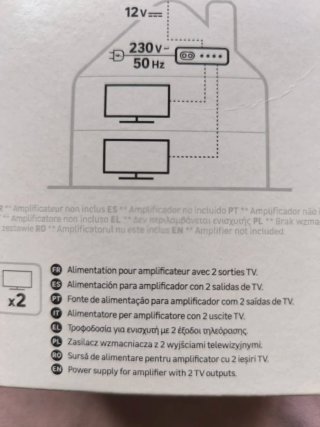 Lexman Alimentación Amplificador TV 2 Salidas