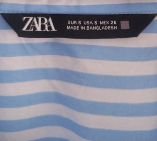 Camisa Rayas Azul y Blanco Zara Mujer