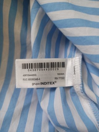 Camisa Rayas Azul y Blanco Zara Mujer