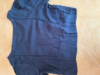 Camisa corta azul marino manga larga