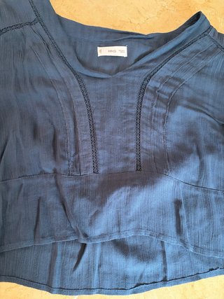 Camisa corta azul marino manga larga