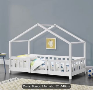 Cama infantil blanca 70x140cm