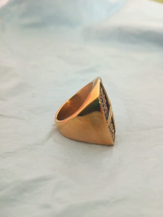 Anillo de Acero Inoxidable Con Diseño de Brújula