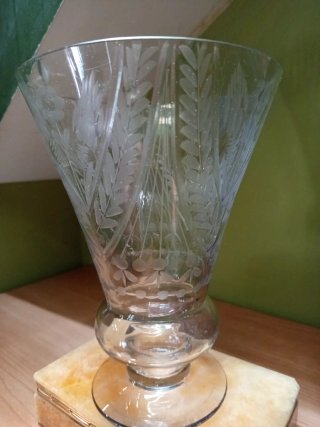 Jarrón cristal tallado vintage