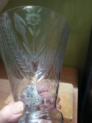 Jarrón cristal tallado vintage